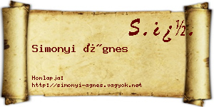 Simonyi Ágnes névjegykártya