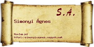 Simonyi Ágnes névjegykártya
